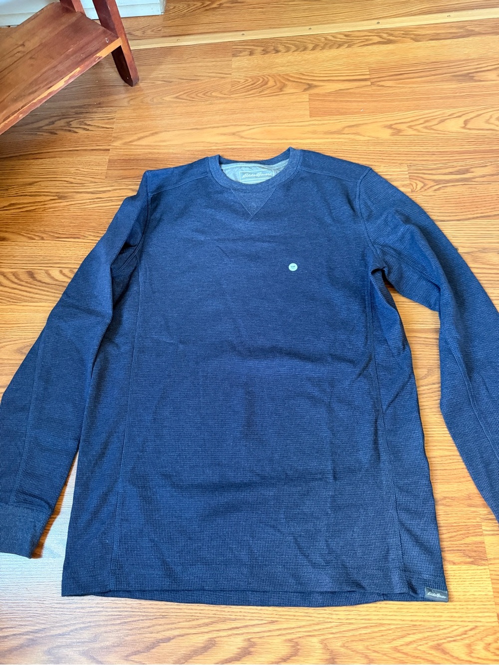New Men's Navy Long Sleeve Crewneck Shirt Eddie Bauer Tall M